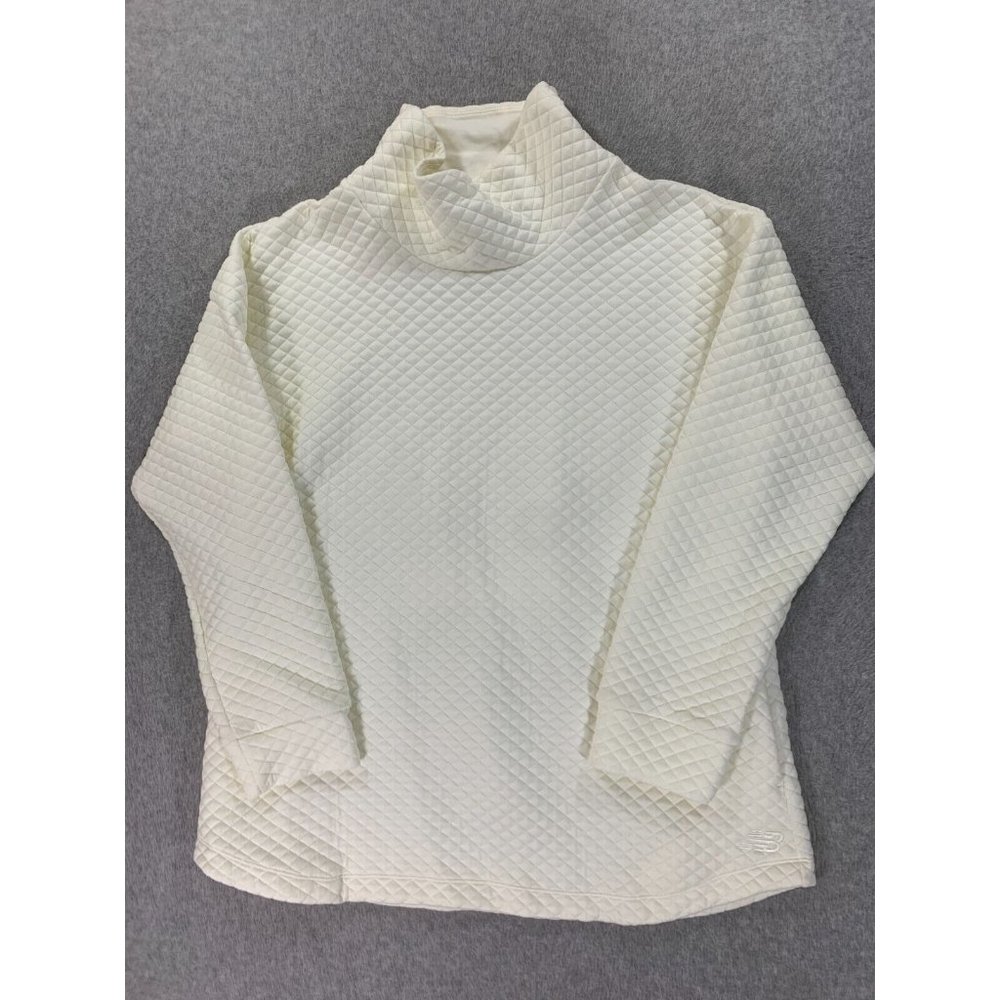 New Balance Waffle Cowl Neck Long Sleeve Sweatshirt (Women's XL) White